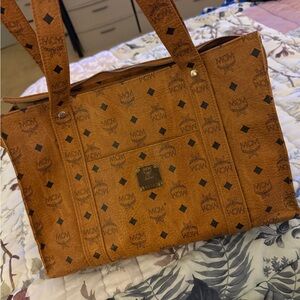 MCM Cognac Visetos Tote Bag